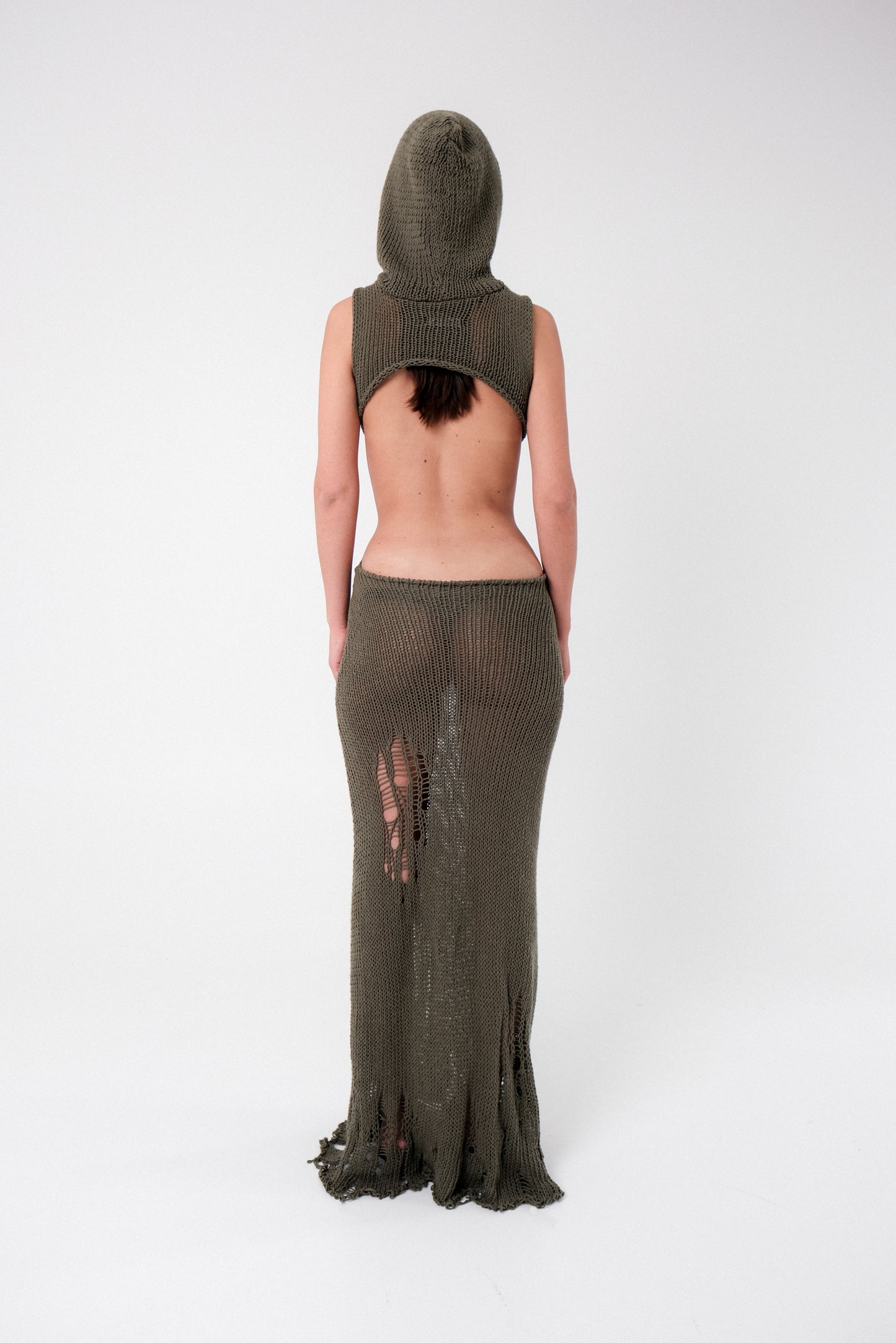 hood maxi dress