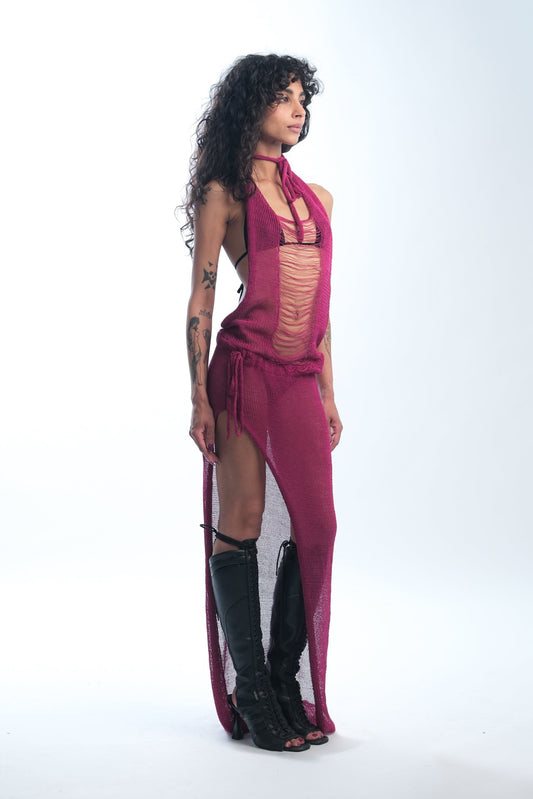 ripped maxi dress
